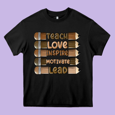 Teach Love Inspire Heavy Core Tee Designed By Maliassmallbusiness