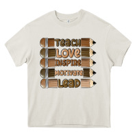 Cream teach love inspire Heavy Core Tee - MaliasSmallBusiness