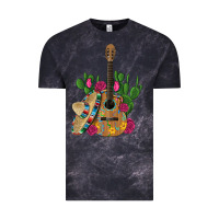 Cloud Black ,mexican sombrero guitar rose cactus Vintage Tee - Artiststas