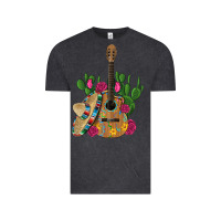 ,mexican Sombrero Guitar Rose Cactus Vintage Tee | Teevron