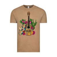 Vintage Coffee ,mexican sombrero guitar rose cactus Vintage Tee - Artiststas