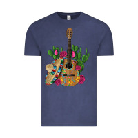 Vintage Denim ,mexican sombrero guitar rose cactus Vintage Tee - Artiststas