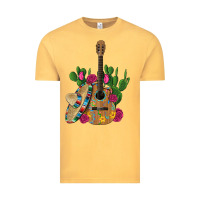 Vintage Mustard ,mexican sombrero guitar rose cactus Vintage Tee - Artiststas