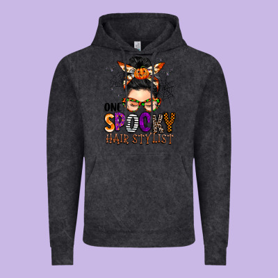 One Spooky Hair Stylist Vintage Hoodie Designed By Barkaloodesign