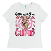 White better aim than cupid Ladies Tee - MaliasSmallBusiness