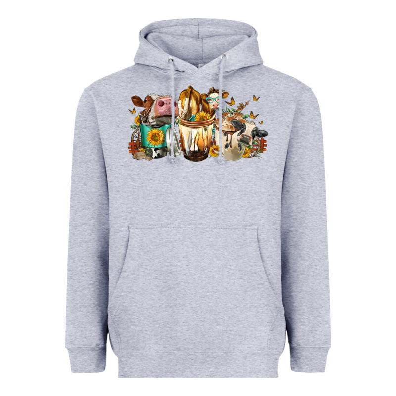 Cows And Coffee Heavyweight Hoodie by FaDigitalArtStudio | Teevron