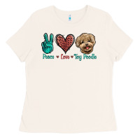 Bone Peace Love Toy Poodle Ladies Tee - Jasminsmagicworld