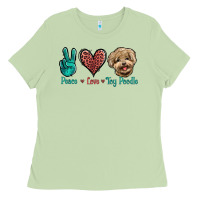Matcha Peace Love Toy Poodle Ladies Tee - Jasminsmagicworld