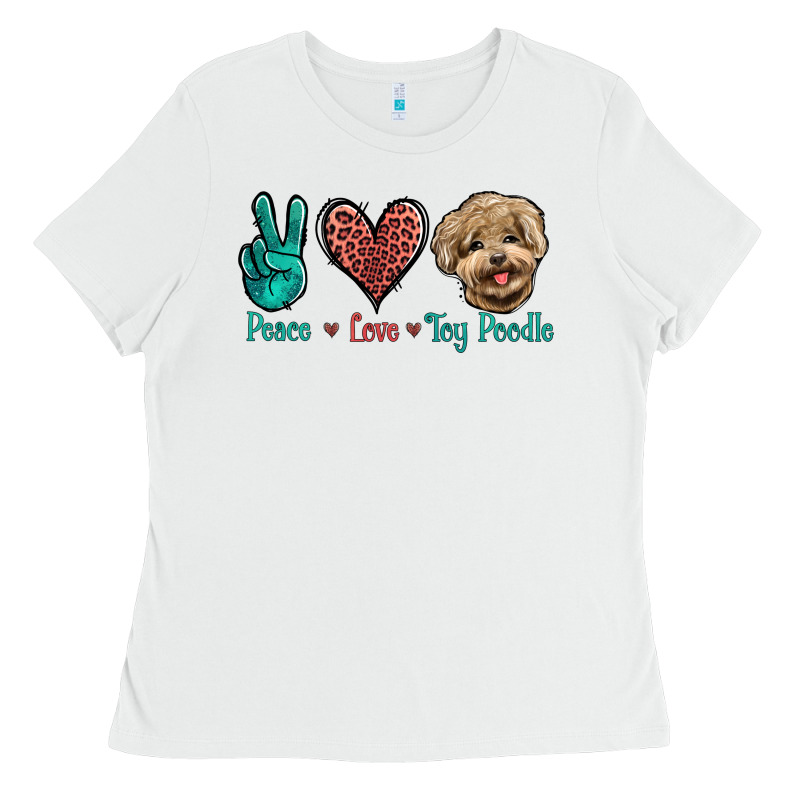 Peace Love Toy Poodle Ladies Tee by Jasminsmagicworld | Teevron