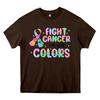 Chocolate Brown fight cancer in all colors Heavy Core Tee - MaliasSmallBusiness
