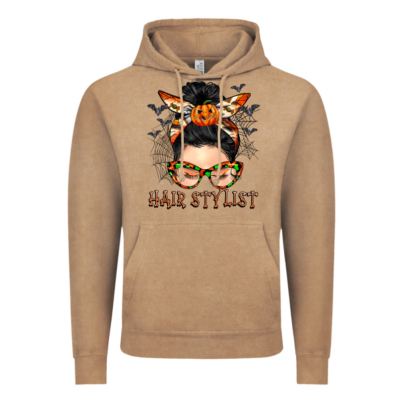 Hair Stylist Messy Bun Vintage Hoodie by BarkalooDesign | Teevron