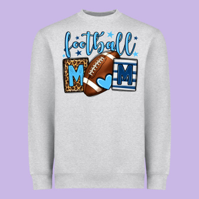 Football Mom Blue Team Color Heavyweight Sweatshirt Designed By Howdyjamesfarm