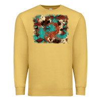 Antique Gold aztec turquoise glitter cowhide  tooled leather ba Premium Sweatshirt - FaDigitalArtStudio