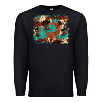 Black aztec turquoise glitter cowhide  tooled leather ba Premium Sweatshirt - FaDigitalArtStudio
