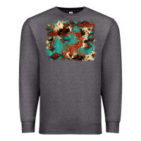 Charcoal Heather aztec turquoise glitter cowhide  tooled leather ba Premium Sweatshirt - FaDigitalArtStudio