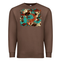 Chestnut aztec turquoise glitter cowhide  tooled leather ba Premium Sweatshirt - FaDigitalArtStudio