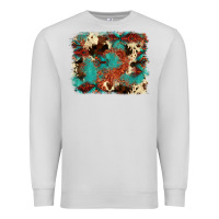 Dove Grey aztec turquoise glitter cowhide  tooled leather ba Premium Sweatshirt - FaDigitalArtStudio