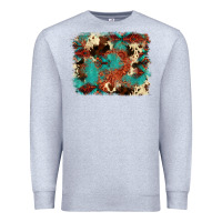 Heather Grey aztec turquoise glitter cowhide  tooled leather ba Premium Sweatshirt - FaDigitalArtStudio