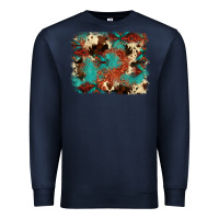 Navy aztec turquoise glitter cowhide  tooled leather ba Premium Sweatshirt - FaDigitalArtStudio