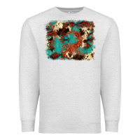 Oatmeal Heather aztec turquoise glitter cowhide  tooled leather ba Premium Sweatshirt - FaDigitalArtStudio