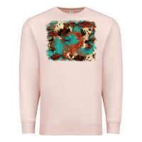 Pale Pink aztec turquoise glitter cowhide  tooled leather ba Premium Sweatshirt - FaDigitalArtStudio