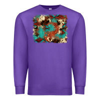 Purple aztec turquoise glitter cowhide  tooled leather ba Premium Sweatshirt - FaDigitalArtStudio