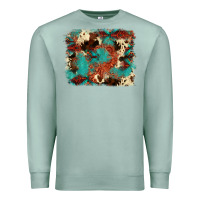 Seafoam aztec turquoise glitter cowhide  tooled leather ba Premium Sweatshirt - FaDigitalArtStudio