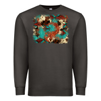 Smoke aztec turquoise glitter cowhide  tooled leather ba Premium Sweatshirt - FaDigitalArtStudio