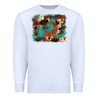 White aztec turquoise glitter cowhide  tooled leather ba Premium Sweatshirt - FaDigitalArtStudio
