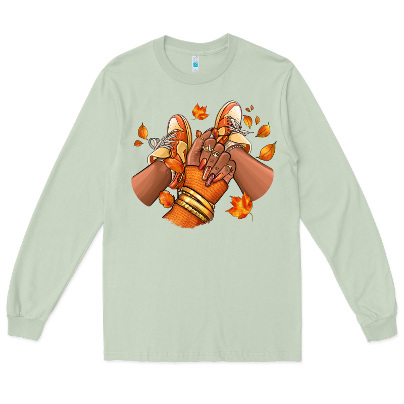 Black Girl Fall Sneakers Long Sleeve Tee by RanaPortraitStore | Teevron