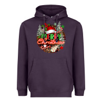 Plum Merry christmas Heavyweight Hoodie - FaDigitalArtStudio