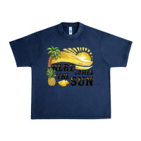 Navy here comes the sun Urban Heavy Tee - BarkalooDesign