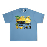 Pebble Blue here comes the sun Urban Heavy Tee - BarkalooDesign