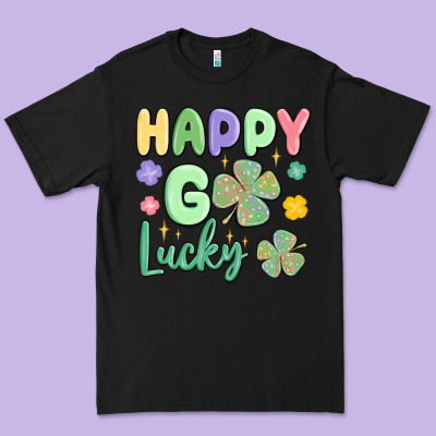 Happy Go Lucky Premium Tee Designed By Maliassmallbusiness