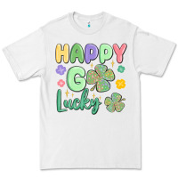 White happy go lucky Premium Tee - MaliasSmallBusiness