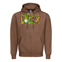 Chestnut St. Patrick's Lucky gnome Zipper Hoodie - OliviaCreatesArt