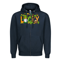 Navy St. Patrick's Lucky gnome Zipper Hoodie - OliviaCreatesArt