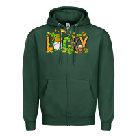 Sports Green St. Patrick's Lucky gnome Zipper Hoodie - OliviaCreatesArt