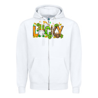 White St. Patrick's Lucky gnome Zipper Hoodie - OliviaCreatesArt