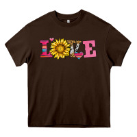 Chocolate Brown love sunflower valentines day Heavy Core Tee - AdoDesignShop