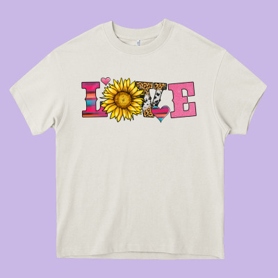 Love Sunflower Valentines Day Heavy Core Tee Designed By Adodesignshop
