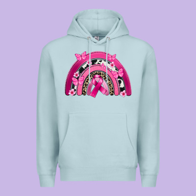 Breast Cancer Rainbow Premium Hoodie Designed By Fadigitalartstudio