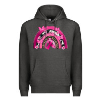 Charcoal Heather Breast Cancer rainbow Premium Hoodie - FaDigitalArtStudio