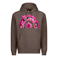 Coffee Breast Cancer rainbow Premium Hoodie - FaDigitalArtStudio