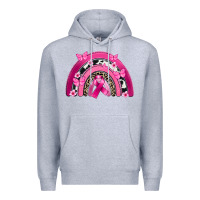 Heather Grey Breast Cancer rainbow Premium Hoodie - FaDigitalArtStudio