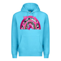 Ocean Blue Breast Cancer rainbow Premium Hoodie - FaDigitalArtStudio