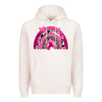 Pale Pink Breast Cancer rainbow Premium Hoodie - FaDigitalArtStudio