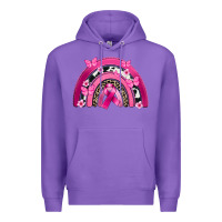 Purple Breast Cancer rainbow Premium Hoodie - FaDigitalArtStudio