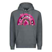 Rock Breast Cancer rainbow Premium Hoodie - FaDigitalArtStudio