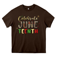 Chocolate Brown celebrate juneteenth Heavy Core Tee - MaliasSmallBusiness